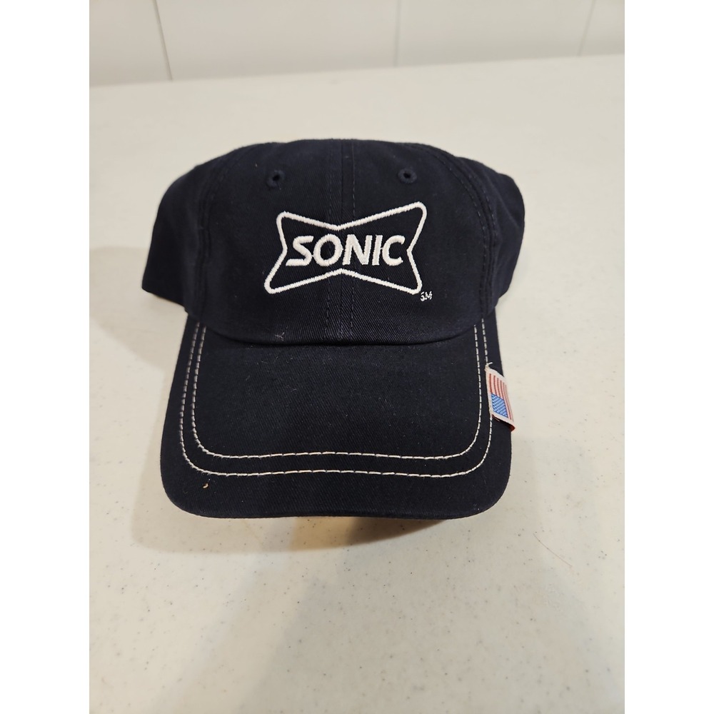 Sonic Drive In Blue Adjustable Hat Embroidered Employee Cap Paramount Apparel